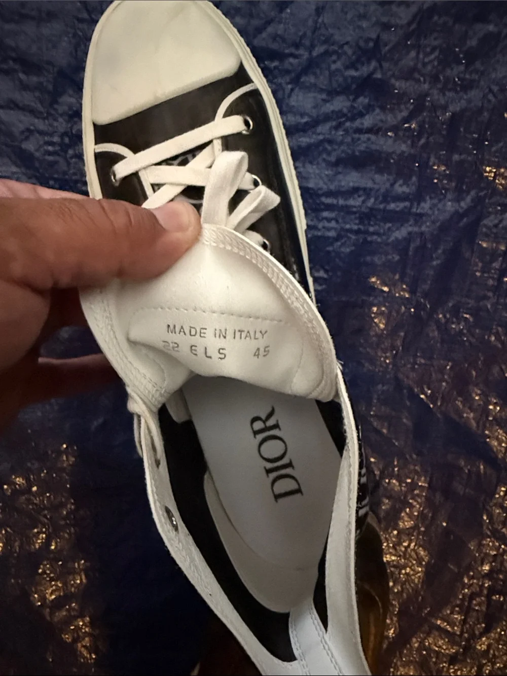 Dior Black and White High-Top Sneakers with Oblique Print